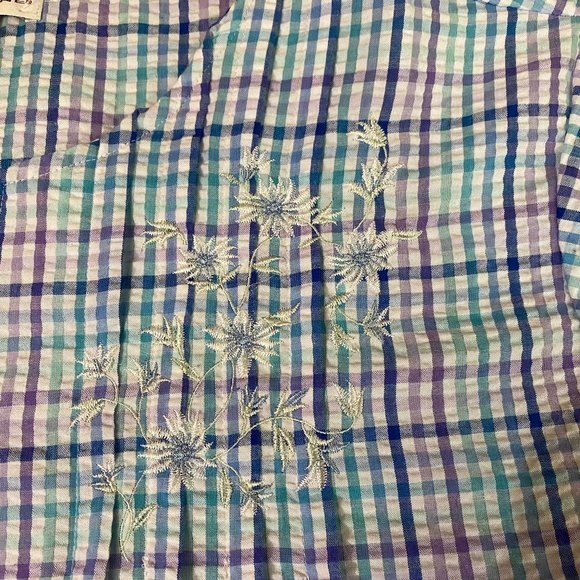 Miss Elaine Seersucker Robe Duster 3X - Picture 9 of 11